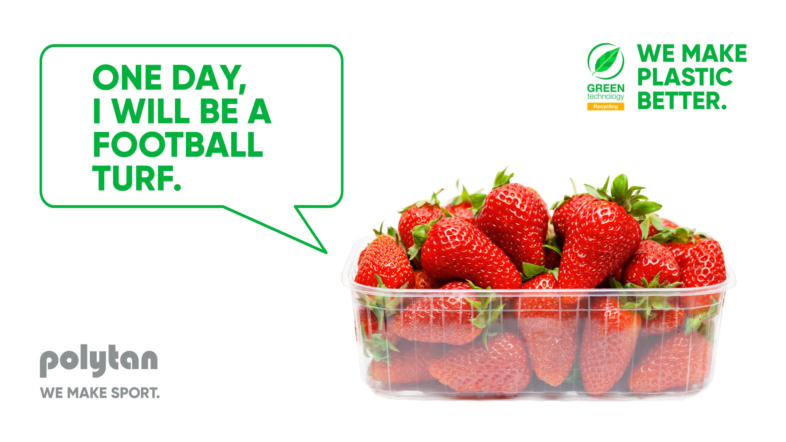 Recycling Visual "Strawberries" - one day I will be a football turf.