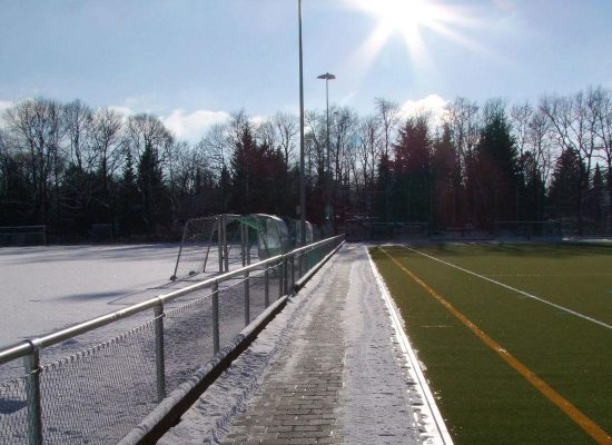 Hockey pitch with turf heating system, Grünwald leisure park