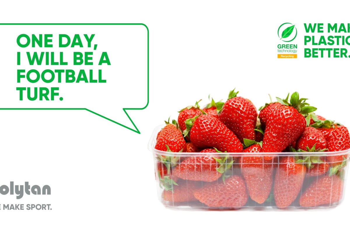 Recycling Visual "Strawberries" - one day I will be a football turf.